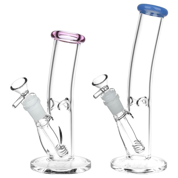 Classic Bent Neck Straight Tube Glass Water Pipe | 14mm F | Colors Vary - Headshop.com