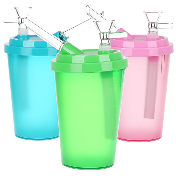 Secret Sip Coffee Cup Acrylic Bubbler - 7" / 14mm F / Colors Vary Secret Sip Coffee Cup Acrylic Bubbler - 7" / 14mm F / Colors Vary