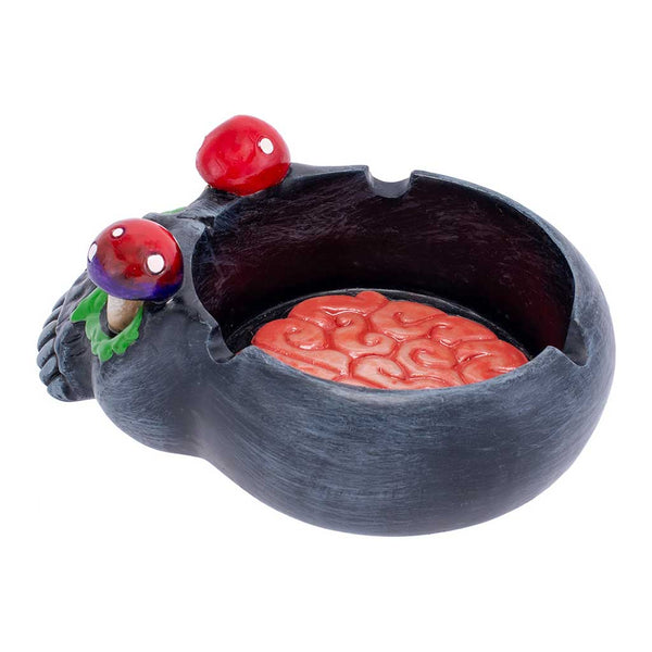 BLACK SKULL PINK BRAIN & MUSHROOM EYES ASHTRAY BLACK SKULL PINK BRAIN & MUSHROOM EYES ASHTRAY