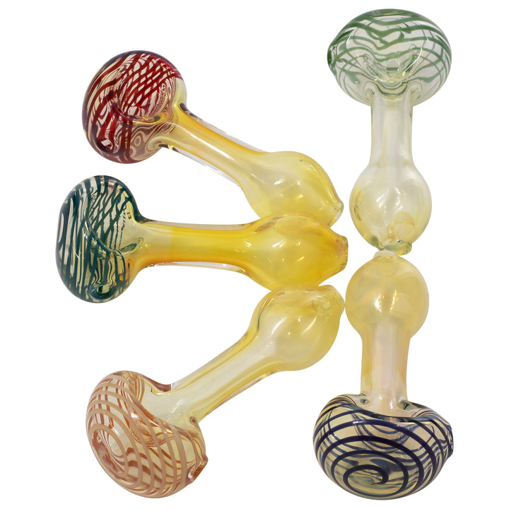 LA Pipes Spiral-Head Color Changing Glass Spoon Pipe - Headshop.com