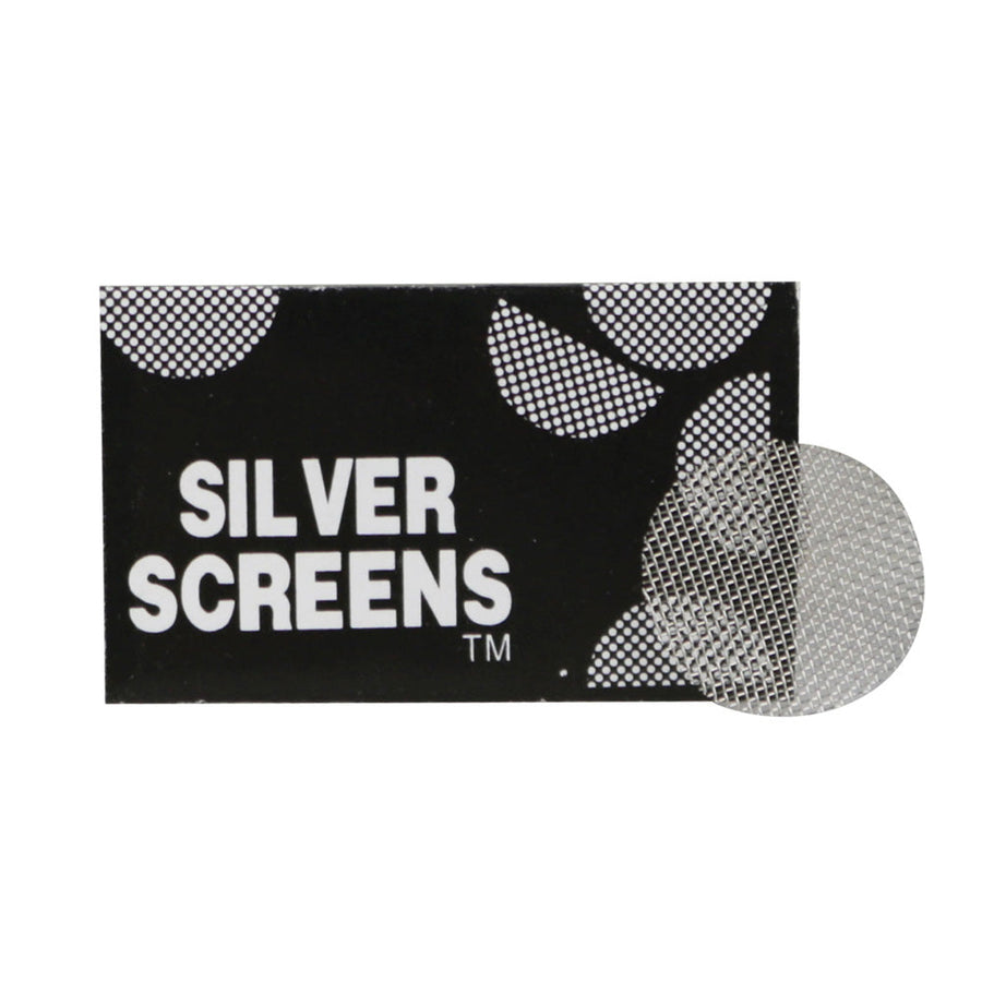 100PC SET - Pipe Screen Filters - 1/2" / Silver - Headshop.com