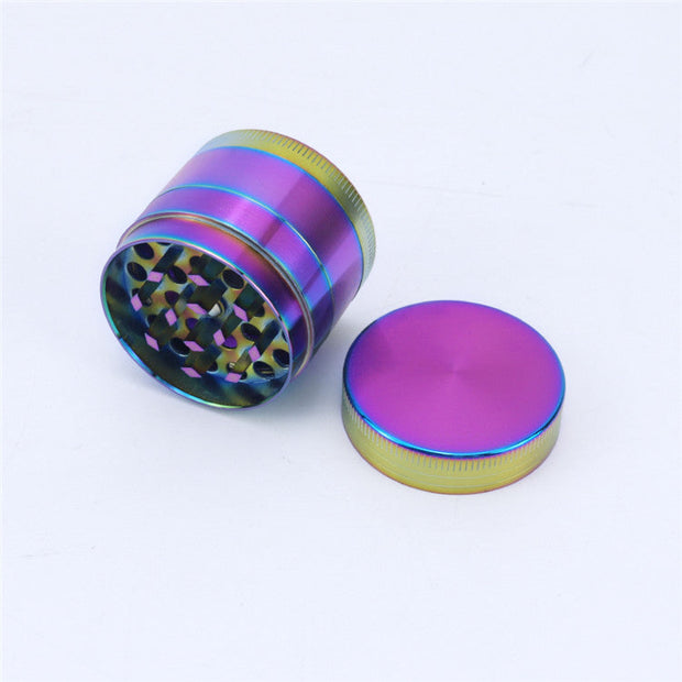 4 Piece Zinc Alloy Iridescent Metal Grinder - Headshop.com