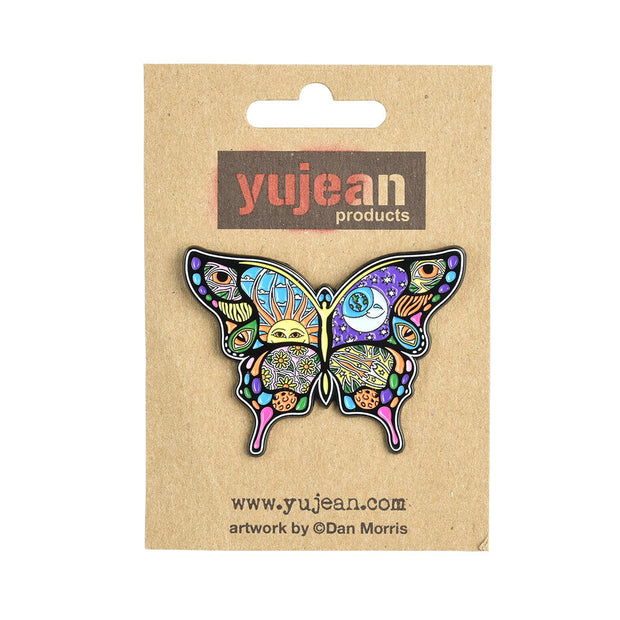 Dan Morris Butterfly Enamel Pin - 2"x1.5" - Headshop.com