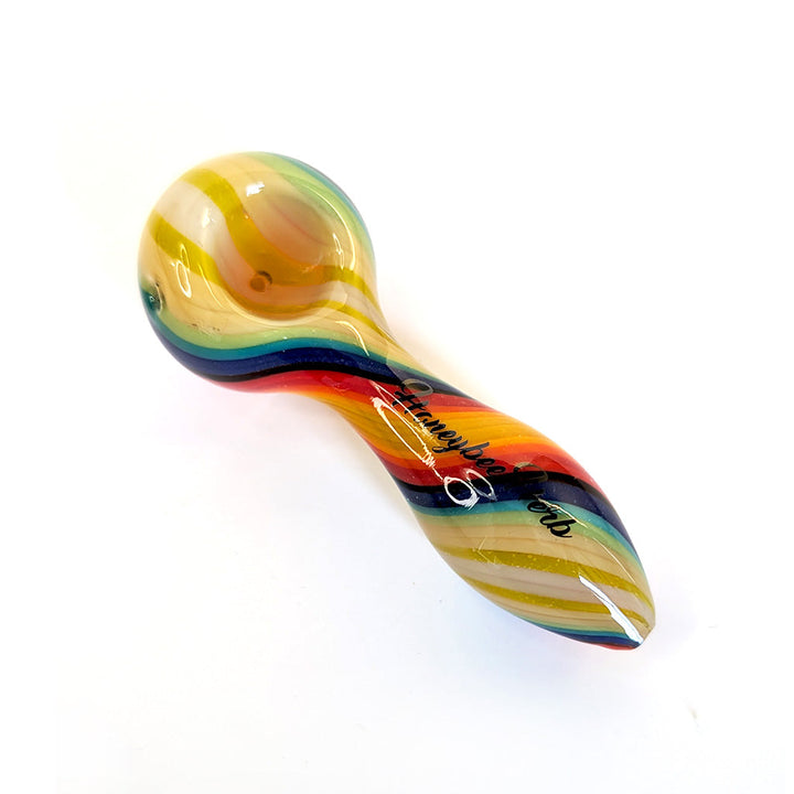 Vibrant  Linework Twist Spoon Pipe
