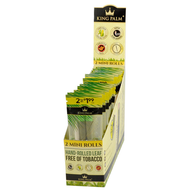 20PC DISPLAY - King Palms Hand Rolled Leaf Mini - 2pk - Headshop.com