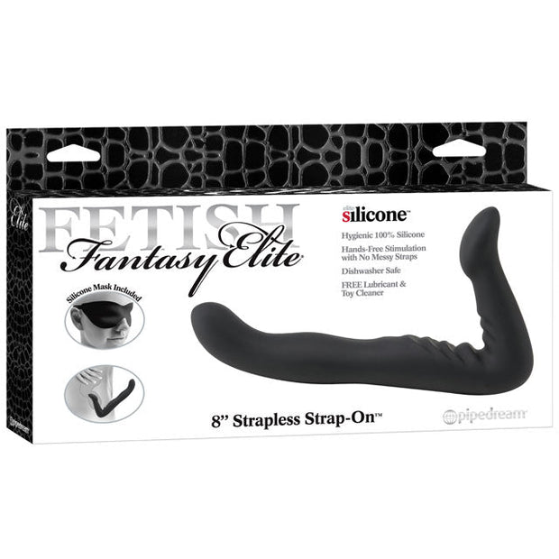 Fetish Fantasy Elite 8 in. Silicone Strapless Strap-On Black - Headshop.com