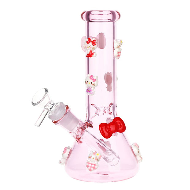 Wassup Hello Kitty Beaker Glass Water Pipe - 8" / 14mm F / Pink