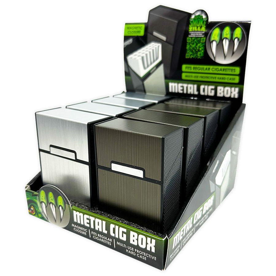 Smokezilla Metal Cig Box Multi-Use Hard Shell Case - 2.3" x 3.7" 8ct - Headshop.com