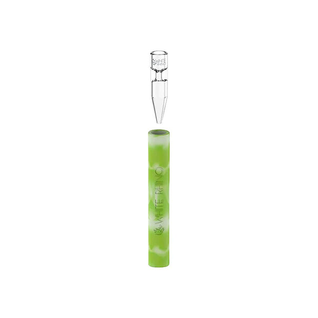 White Rhino Quartz Chillum To Straw - 5" / Glow In The Dark 25ct - Headshop.com