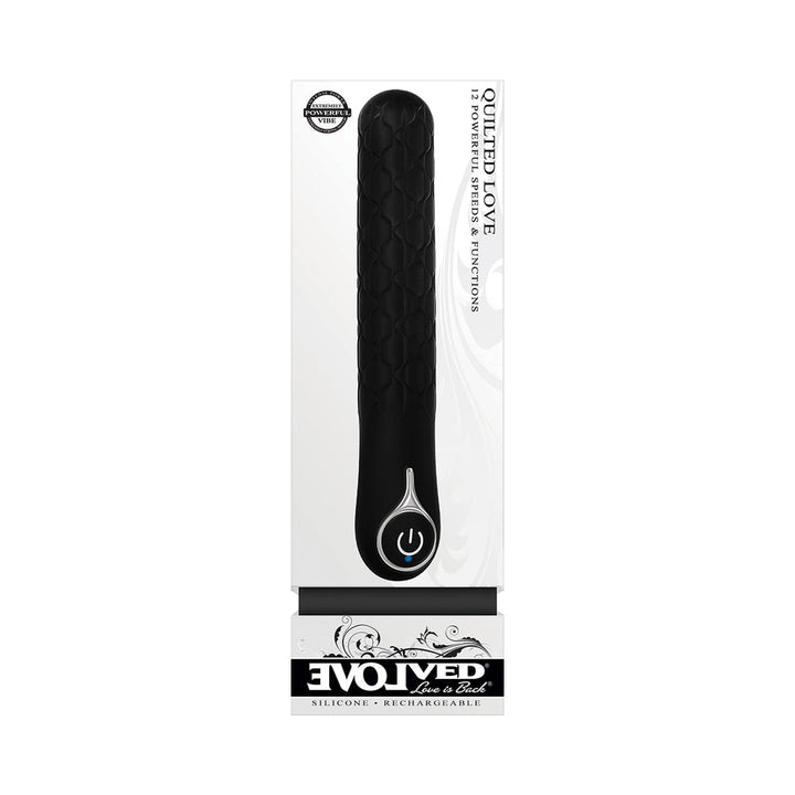 Evolved Quilted Love Rechargeable Textured Silicone Sli mline Vibrator Black - Headshop.com