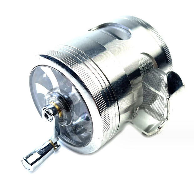 Cloud 8  Hand Crank Grinder with Chamber Window, Collection Drawer 2.5 4 Piece - Headshop.com