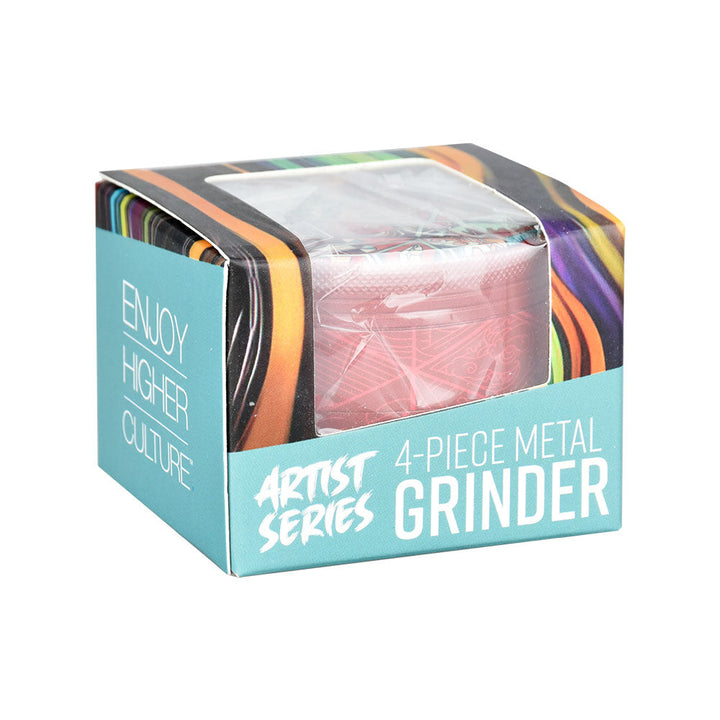 Pulsar Design Series Grinder with Side Art - Symbolic Tiles / 4pc / 2.5" - Headshop.com