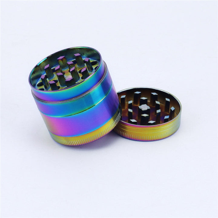 4 Piece Zinc Alloy Iridescent Metal Grinder - Headshop.com