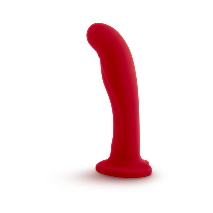 Temptasia Jezebel 6 in. Curved Silicone Dildo with Heart-Shaped Suction Cup Crimson - Headshop.com