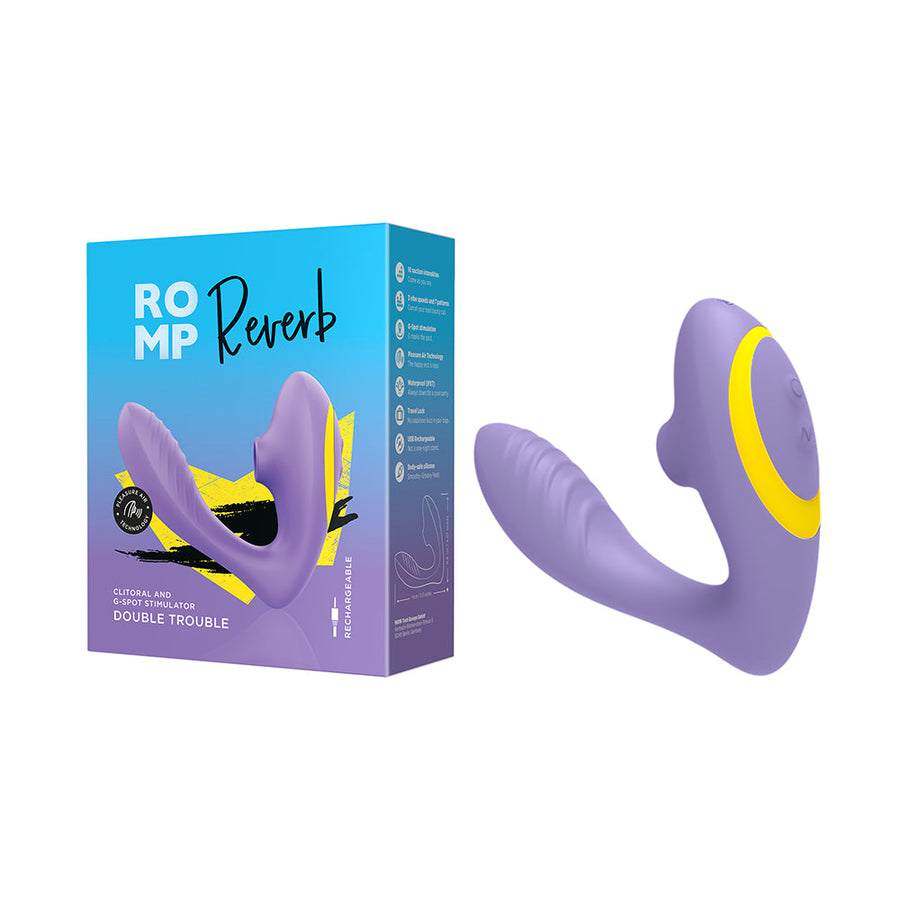 ROMP Reverb Rechargeable Silicone Clitoral and G-Spot Stimulator Purple - Headshop.com