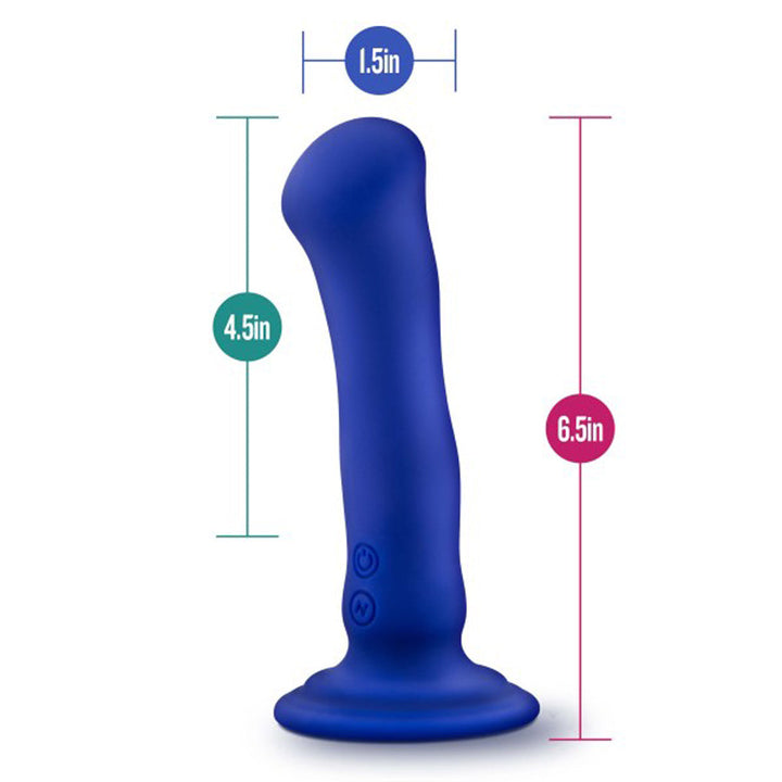 Impressions Santorini Rechargeable Silicone 6.5 in. Vibrating Dildo Blue - Headshop.com