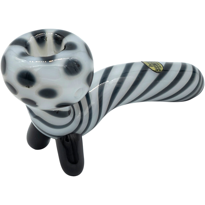 LA Pipes Bone White Sitting Sherlock Glass Pipe - Headshop.com