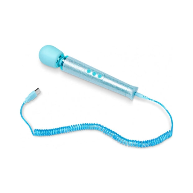 Le Wand All That Glimmers Petite Rechargeable Vibrating Massager Special Edition Set Light Blue - Headshop.com