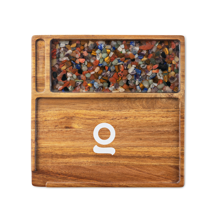 Ongrok Premium Natural Acacia Wood Tray | 9.5" x 9.5" - Headshop.com