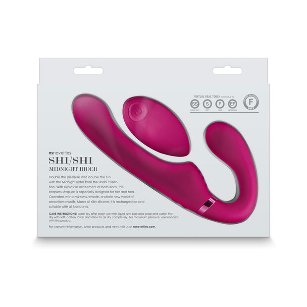 ShiShi Midnight Rider Vibrating Strapless Strap-On Pink - Headshop.com