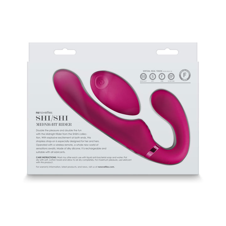 ShiShi Midnight Rider Vibrating Strapless Strap-On Pink - Headshop.com