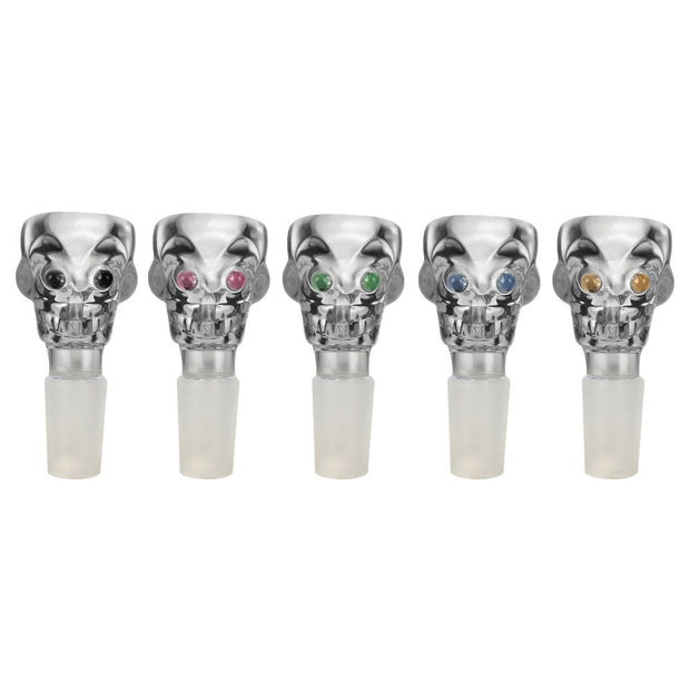 Crystal Skull Herb Slide 14mm Male - Colors Vary - Headshop.com