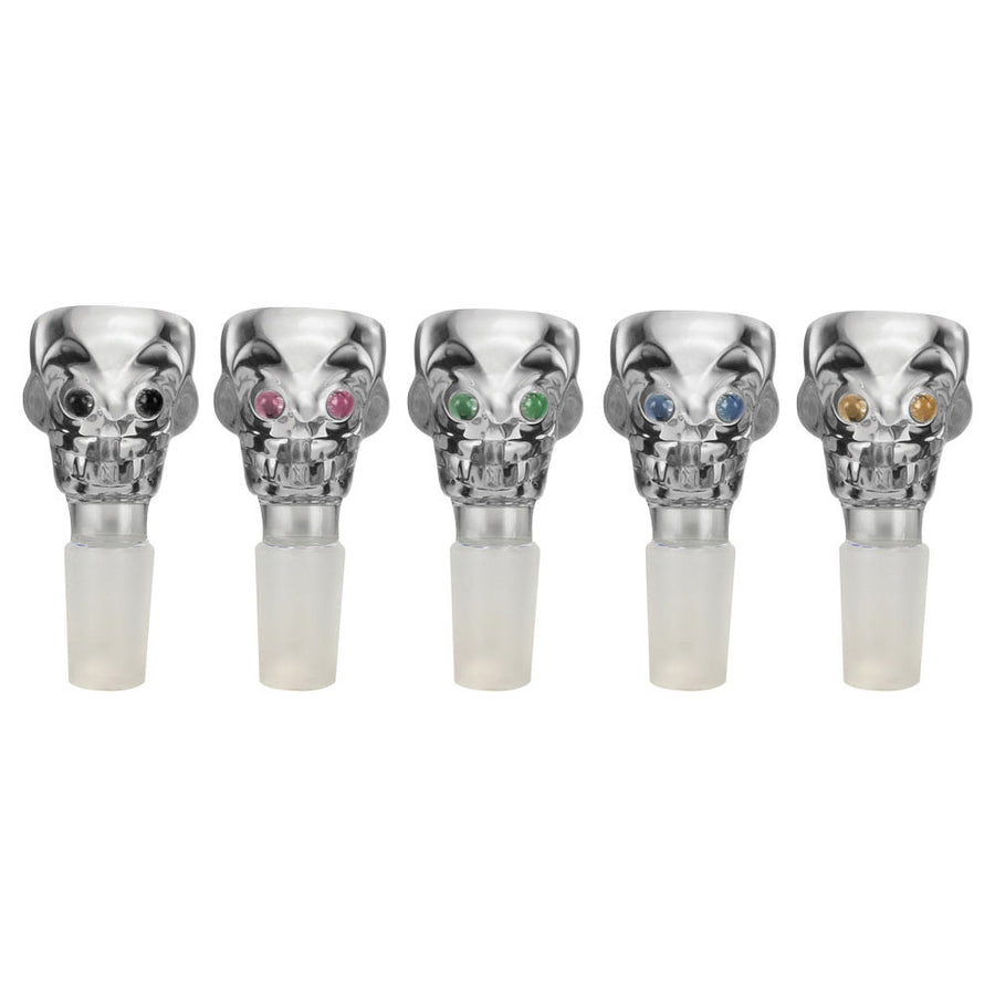 Crystal Skull Herb Slide 14mm Male - Colors Vary - Headshop.com