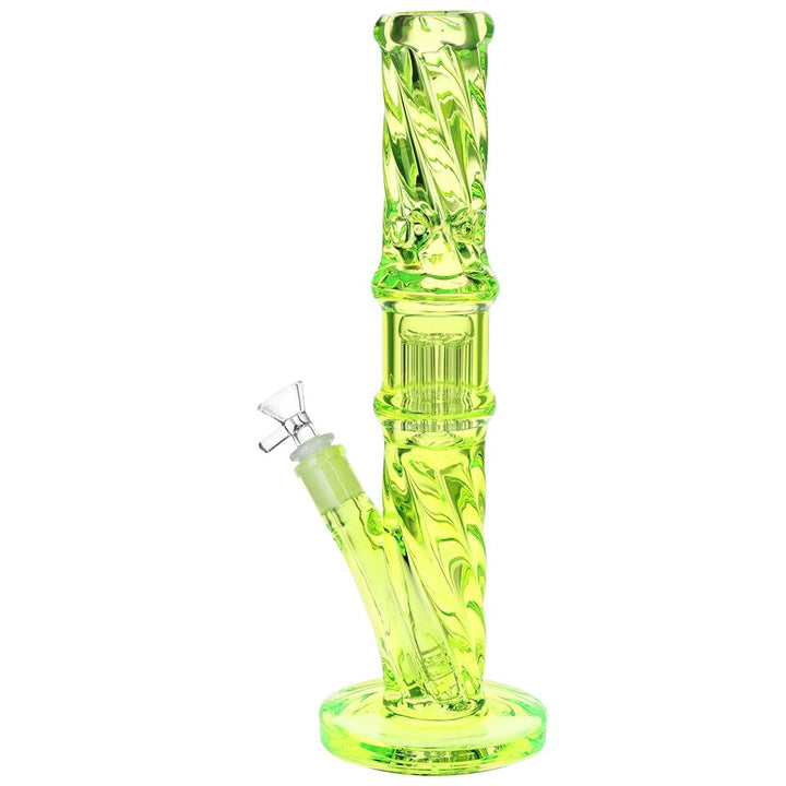 Translucent Twisty Jellyfish Perc Straight Glass Water Pipe | 13.75" - Headshop.com