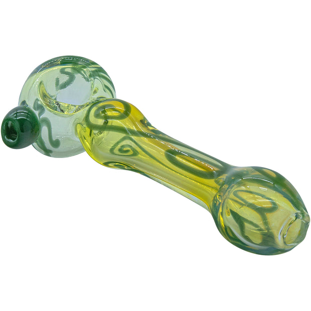 LA Pipes "Painted Warrior Spoon" Glass Pipe - Headshop.com