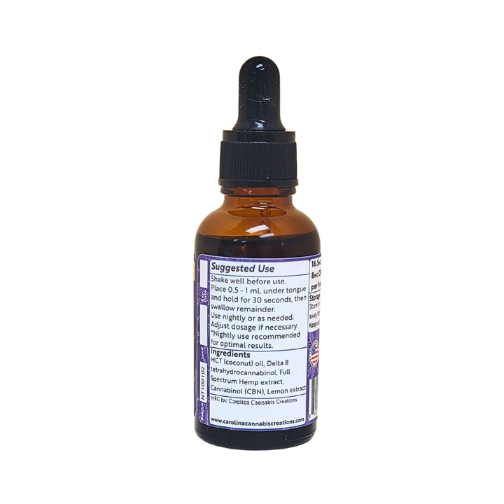 Nighttime Tincture 1000mg | Delta 8, CBN, CBD | Lemon | Carolina Cannabis Creations