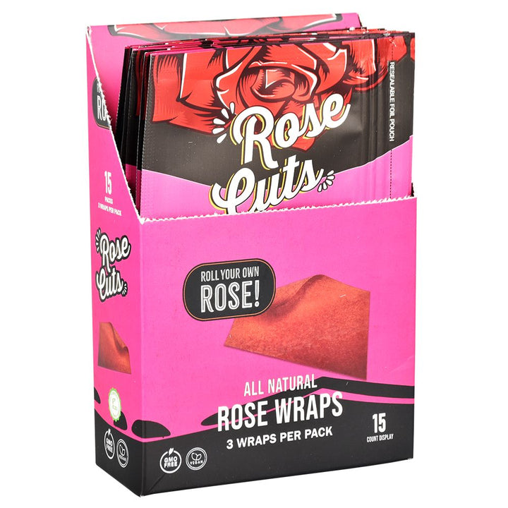 Rose Cuts Pink Rose Wraps | 3pc | 15pk Display - Headshop.com