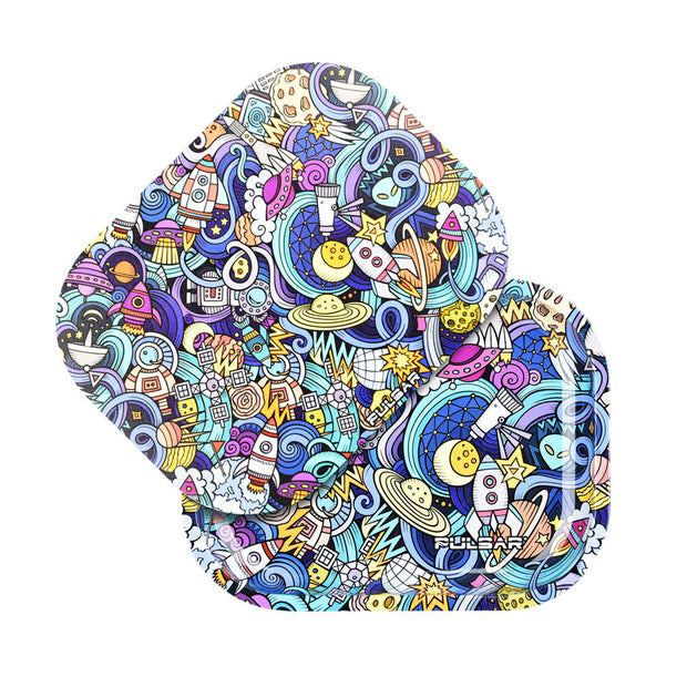 Pulsar Mini Metal Rolling Tray w/ Lid - Space Junk / 7"x5.5" - Headshop.com