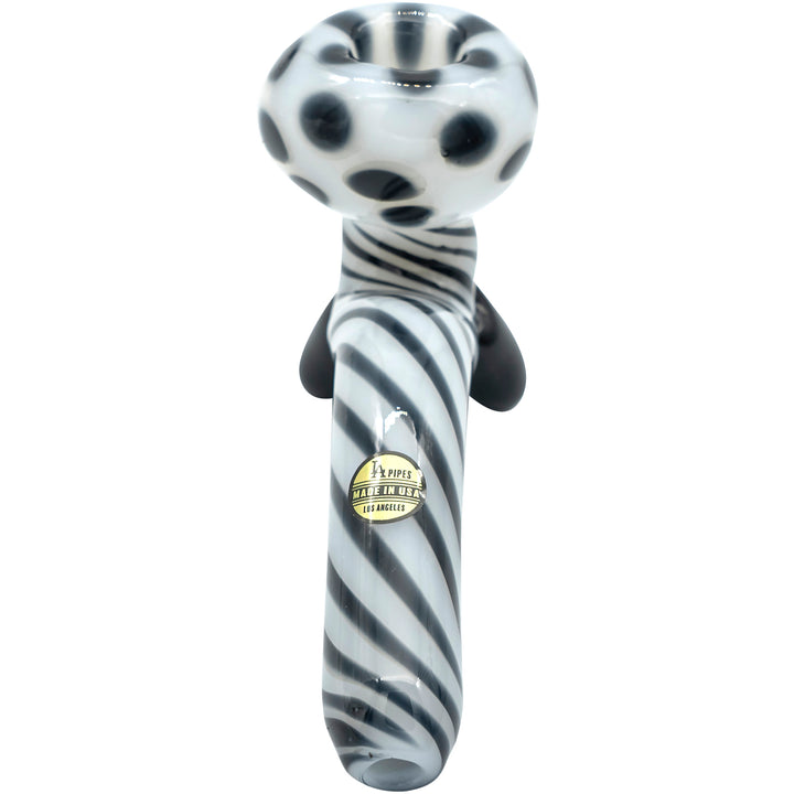 LA Pipes Bone White Sitting Sherlock Glass Pipe - Headshop.com