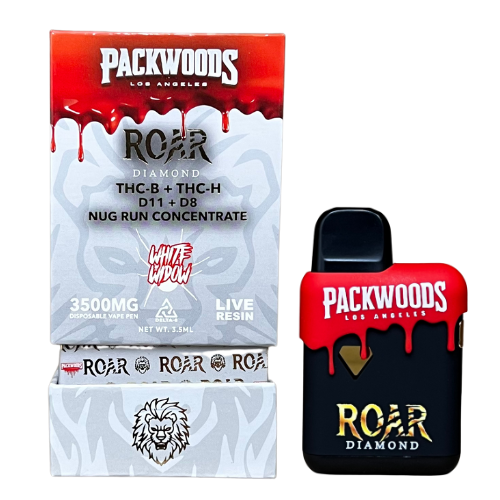 Roar x Packwoods Nug Run Concentrate 3500MG LIVE RESIN THC-B + THC-H, D11 +D8 - White Widow - Headshop.com