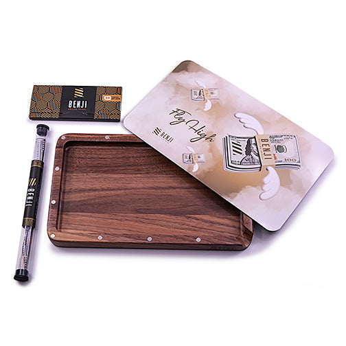Benji - Walnut Tray w/ Magnetic Lid Kit - Fly High - Headshop.com