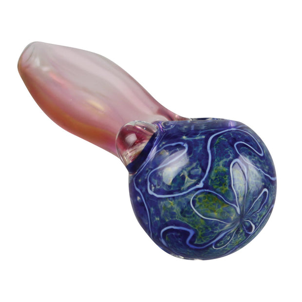 Gold Fumed Blue Headed Spoon Pipe - Headshop.com