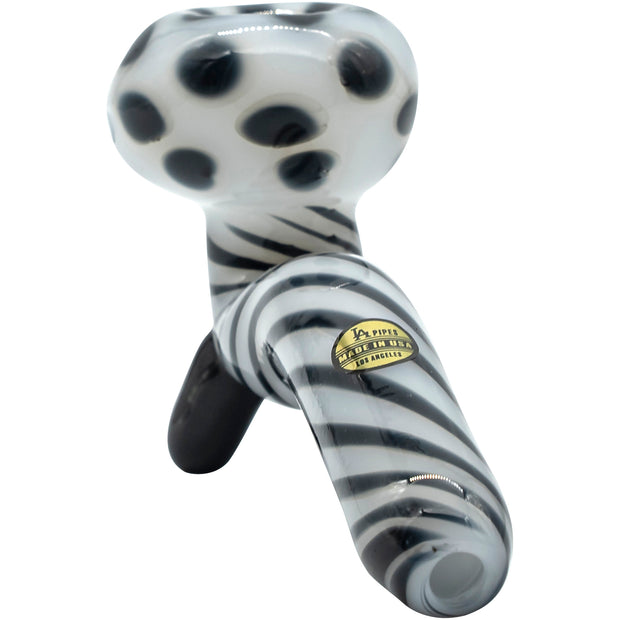 LA Pipes Bone White Sitting Sherlock Glass Pipe - Headshop.com