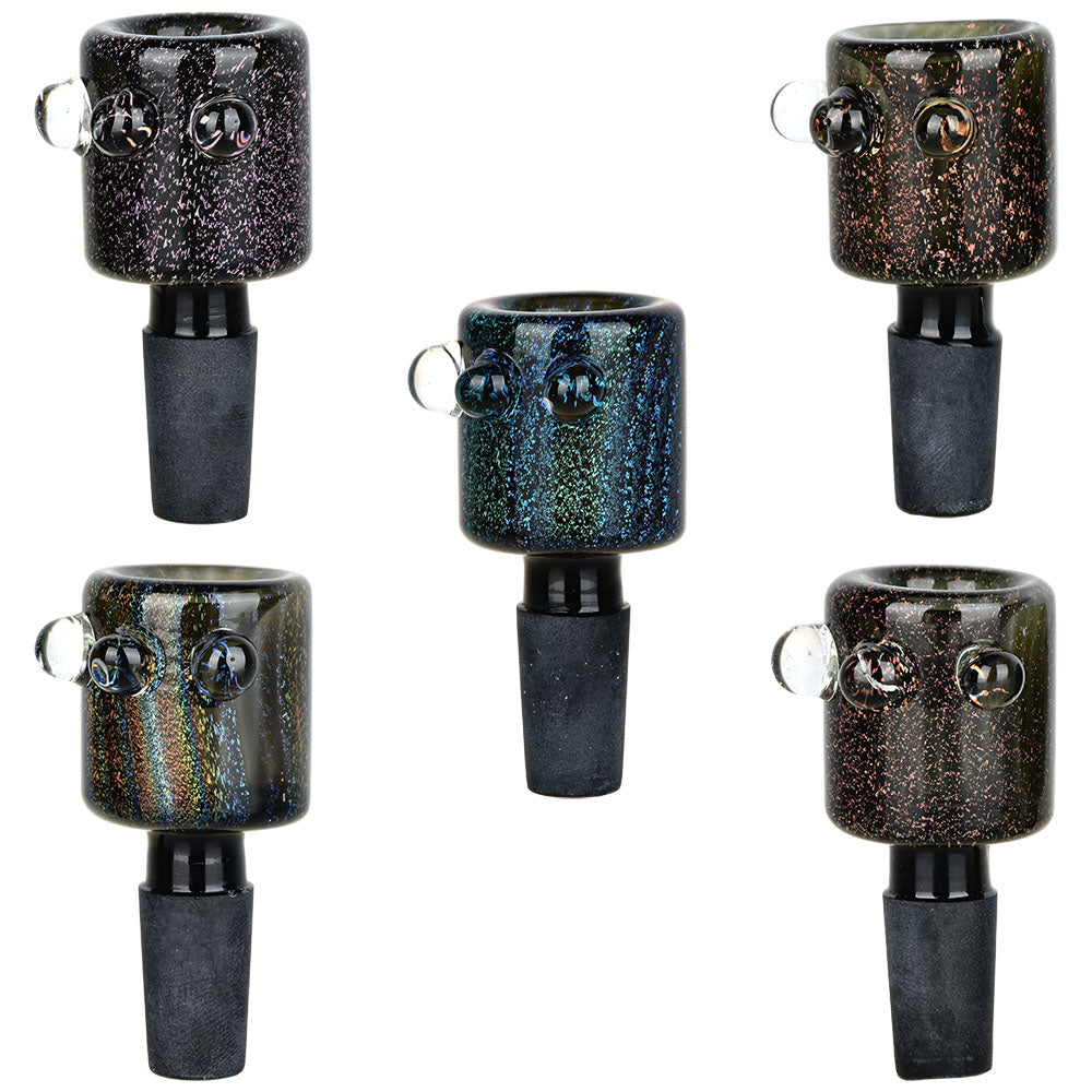 Sparkle Darkle Glass Herb Slide - 14mm M / Assorted Colors 5PC Bundle - - Headshop.com