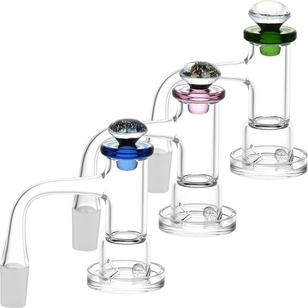 No Weld Quartz Banger Set W/ Dichro Cap & Dichro Beads No Weld Quartz Banger Set W/ Dichro Cap & Dichro Beads