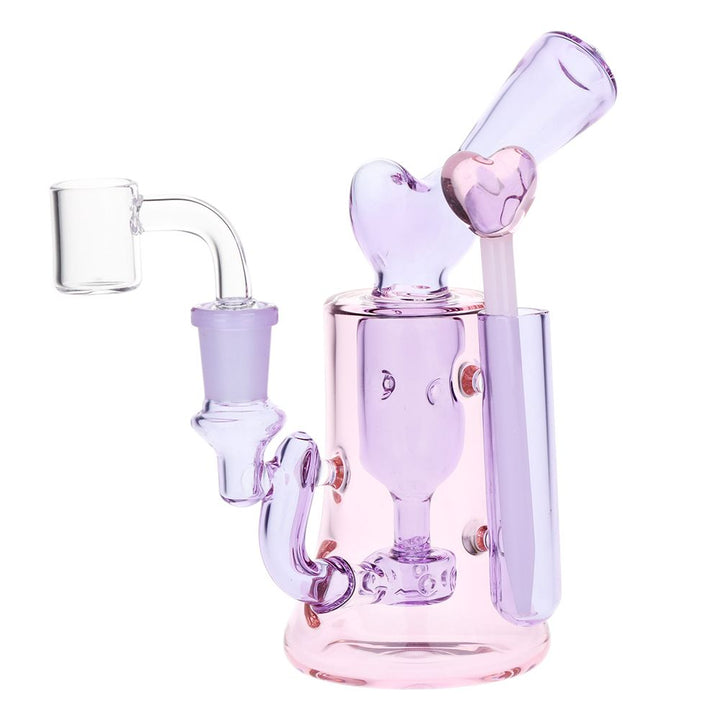 Lovely Heart Glass Dab Rig Set - 6.25" / 14mm F - Headshop.com