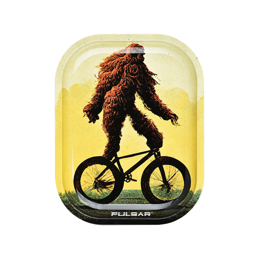 Pulsar Mini Metal Rolling Tray - Bigfoot Stole My Bike / 7"x5.5" - Headshop.com