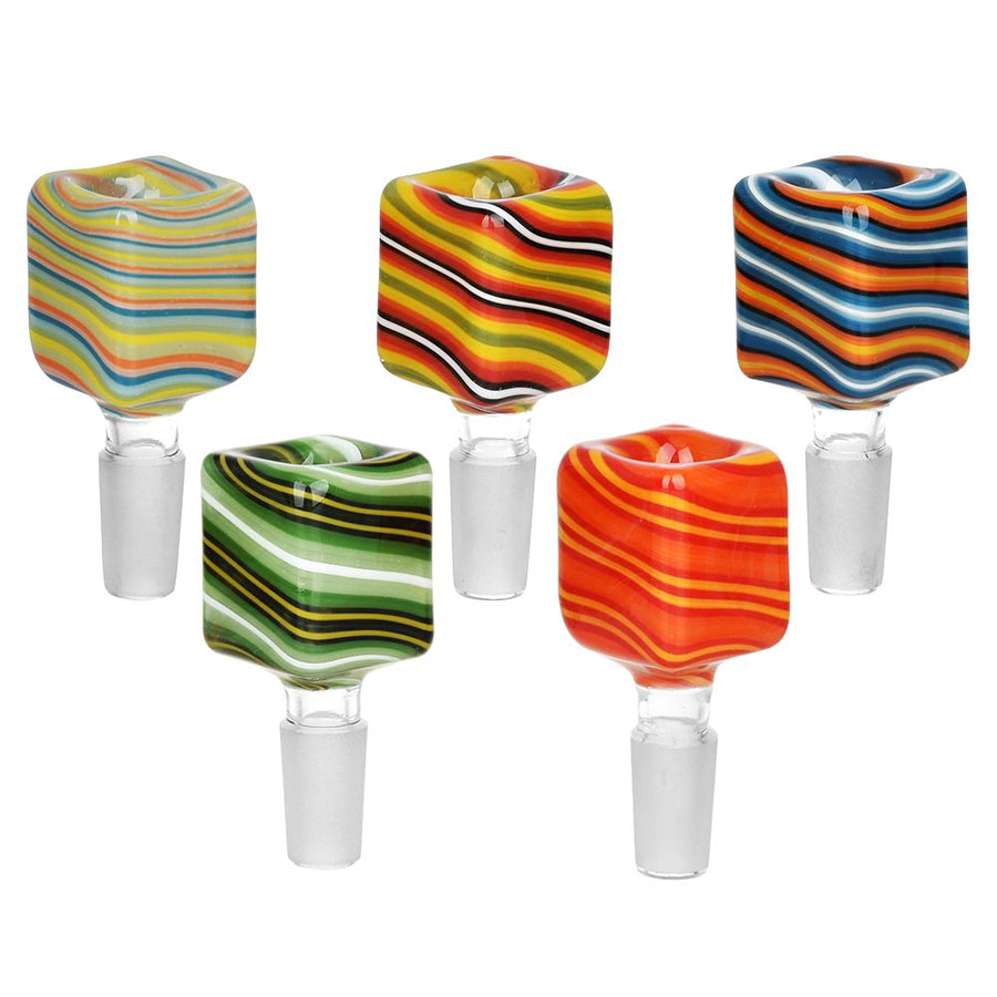 5CT BOX - Retro-Glide Square Glass Herb Slide - 14mm M / Assorted Colors - Headshop.com