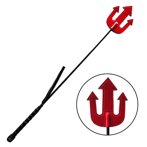 Rouge Leather Devil Riding Crop Red Rouge Leather Devil Riding Crop Red