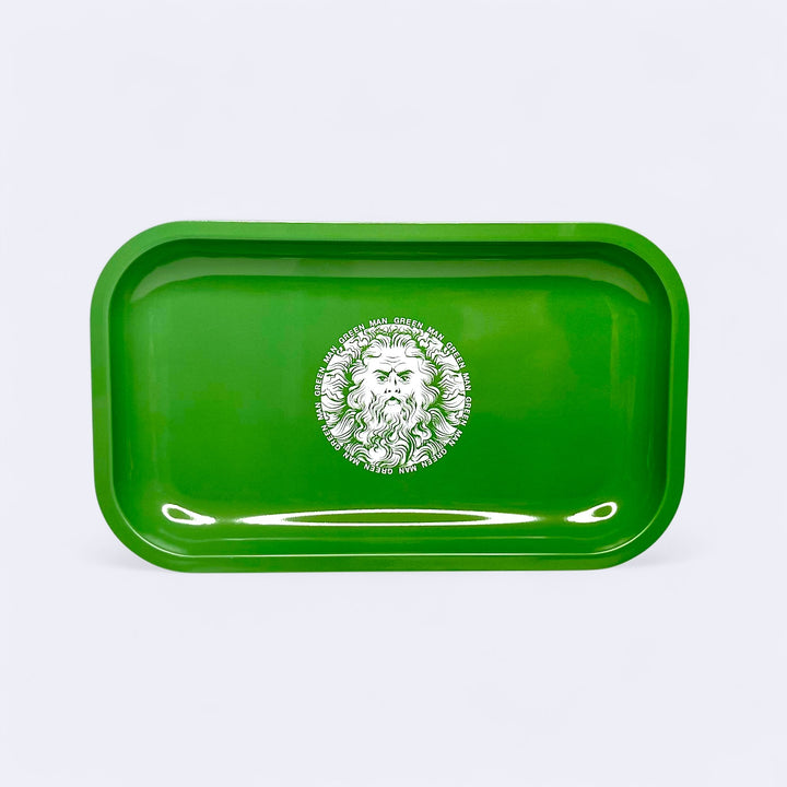 Green Man Metal Rolling Tray, 11.25” x 7.25” - Headshop.com