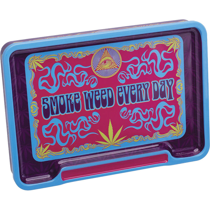 Fujima Leaf Rolling Tray Stash Box | 8"x5.75" | Asst | 6pc Display - Headshop.com