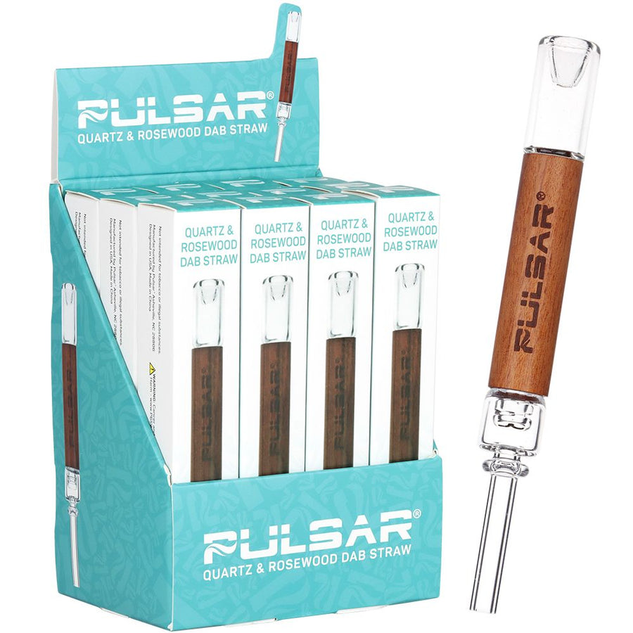12CT DISPLAY - Pulsar Quartz & Rosewood Deco Dab Straw - 5.75" - Headshop.com