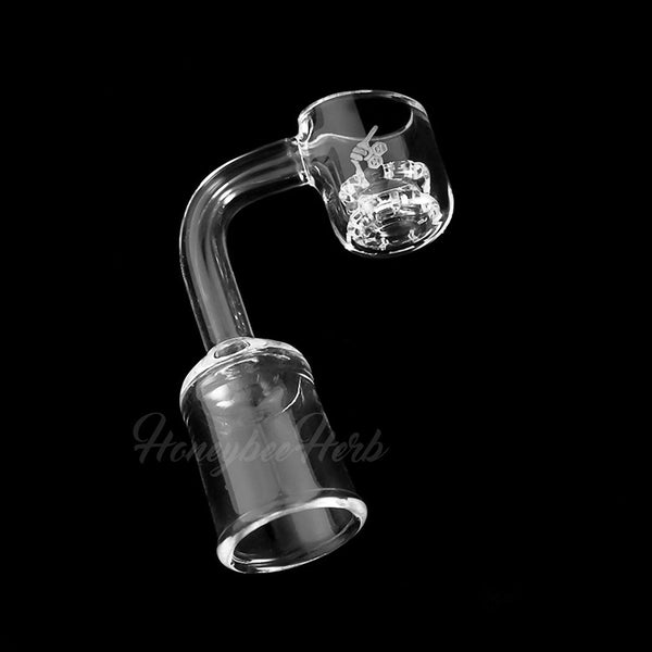 Honeybee Herb Honeycomb Knot Quartz Banger - 90° | YL Honeybee Herb Honeycomb Knot Quartz Banger - 90° | YL