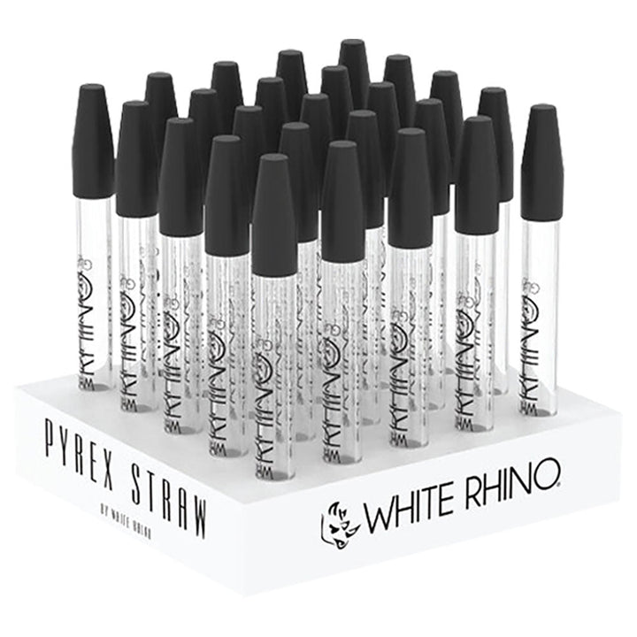 White Rhino Dab Straw w/ Silicone Cap | 5" | 25pc Display - Headshop.com