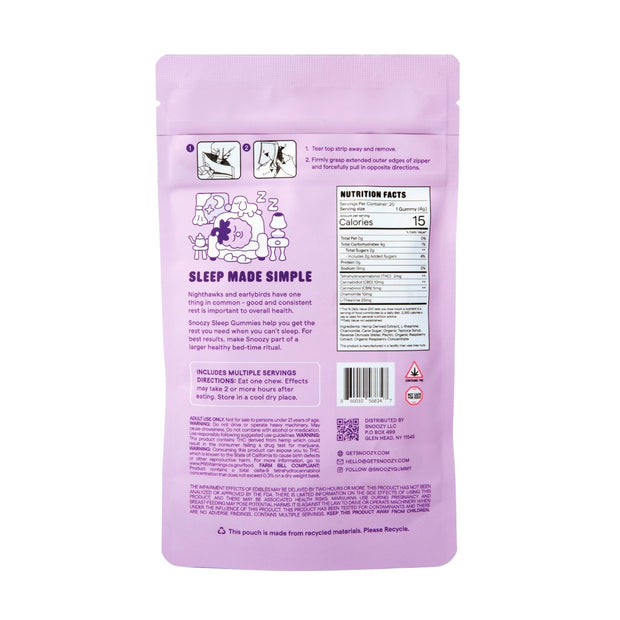 Snoozy Sleep With Benefits Microdose Gummies - Headshop.com