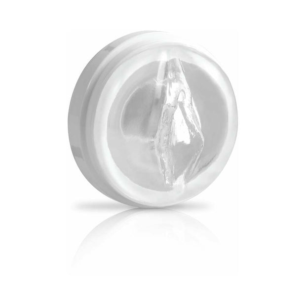 PDX Mega-Bator Pussy Rotating Thrusting Stroker With Suction Cup Clear/White - Headshop.com